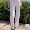 Pantalon cargo blanc upcyclé - femme