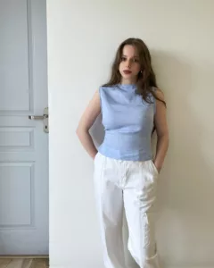 Cowl neck top à noeud upcyclé