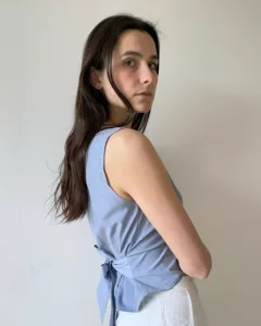 Cowl neckt top à noeud upcyclé