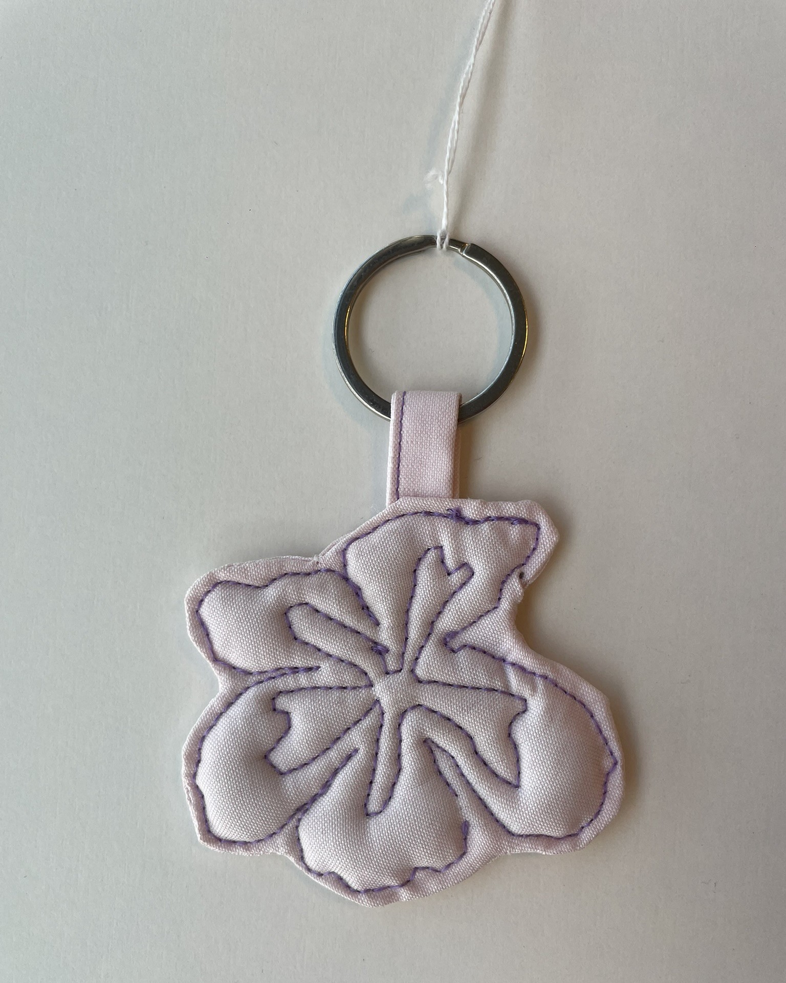 Porte-clé hibiscus rose